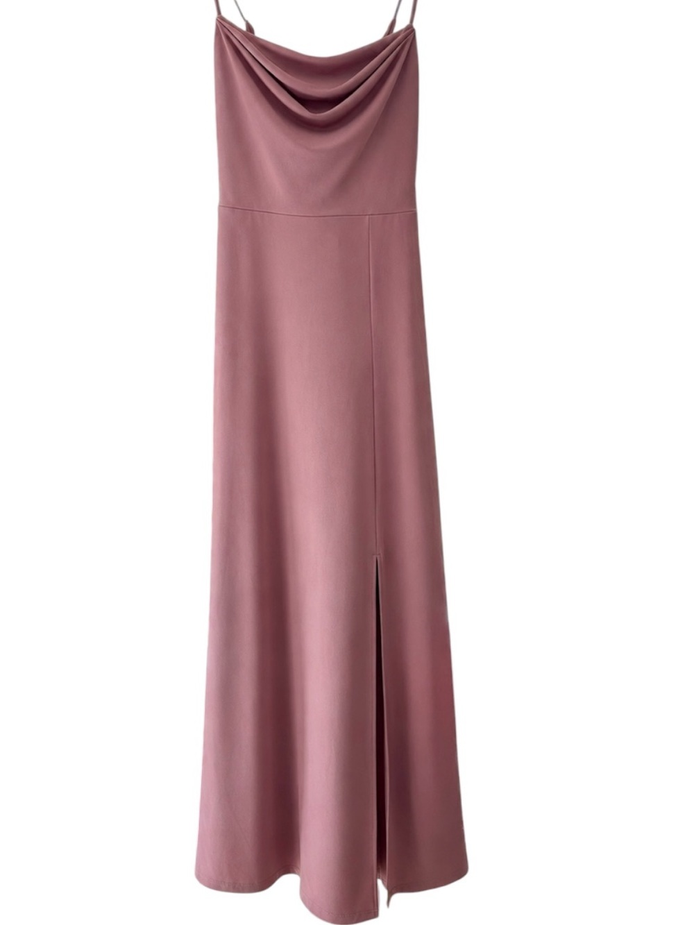 Birdy Grey Cowl Neck Slip Maxi Dress Mauve Pink Small